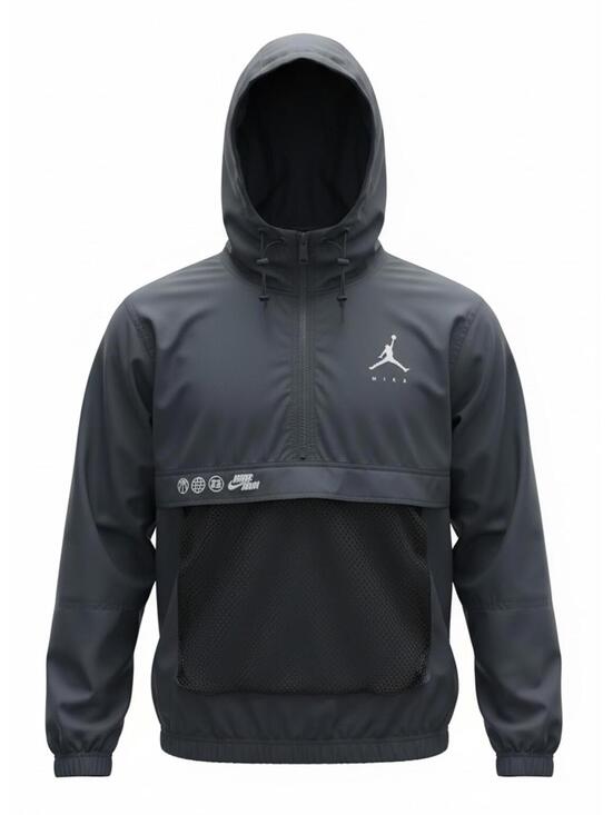 Jordan Other - Nike Jordan Windbreaker Hoodie Jacket Black with Mesh Pocket